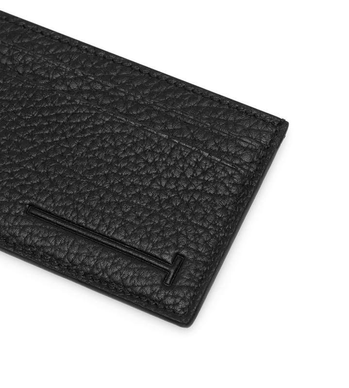 PRINTED DEER LEATHER ELONGATED T LINE CLASSIC CARD HOLDER BLACK online